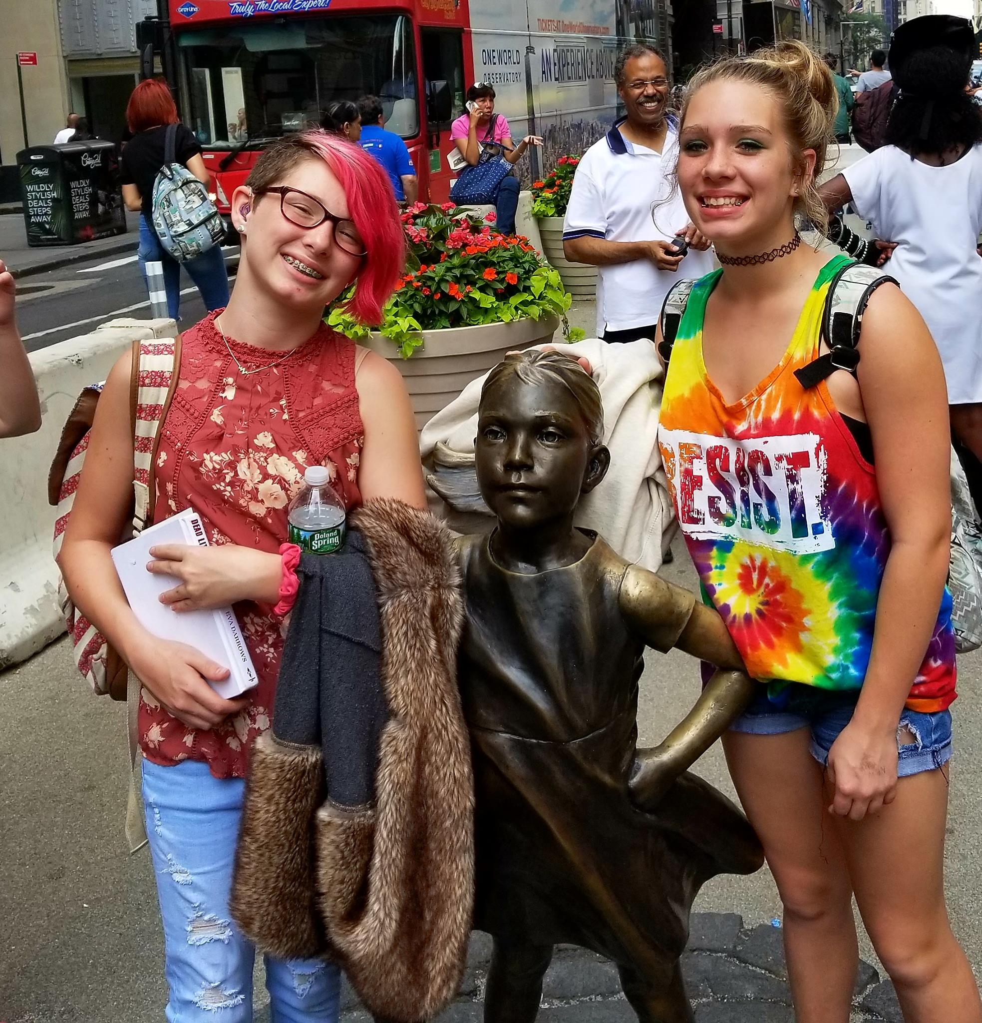 Fearless Girl, NYC — these two didn't need the statue to prove it