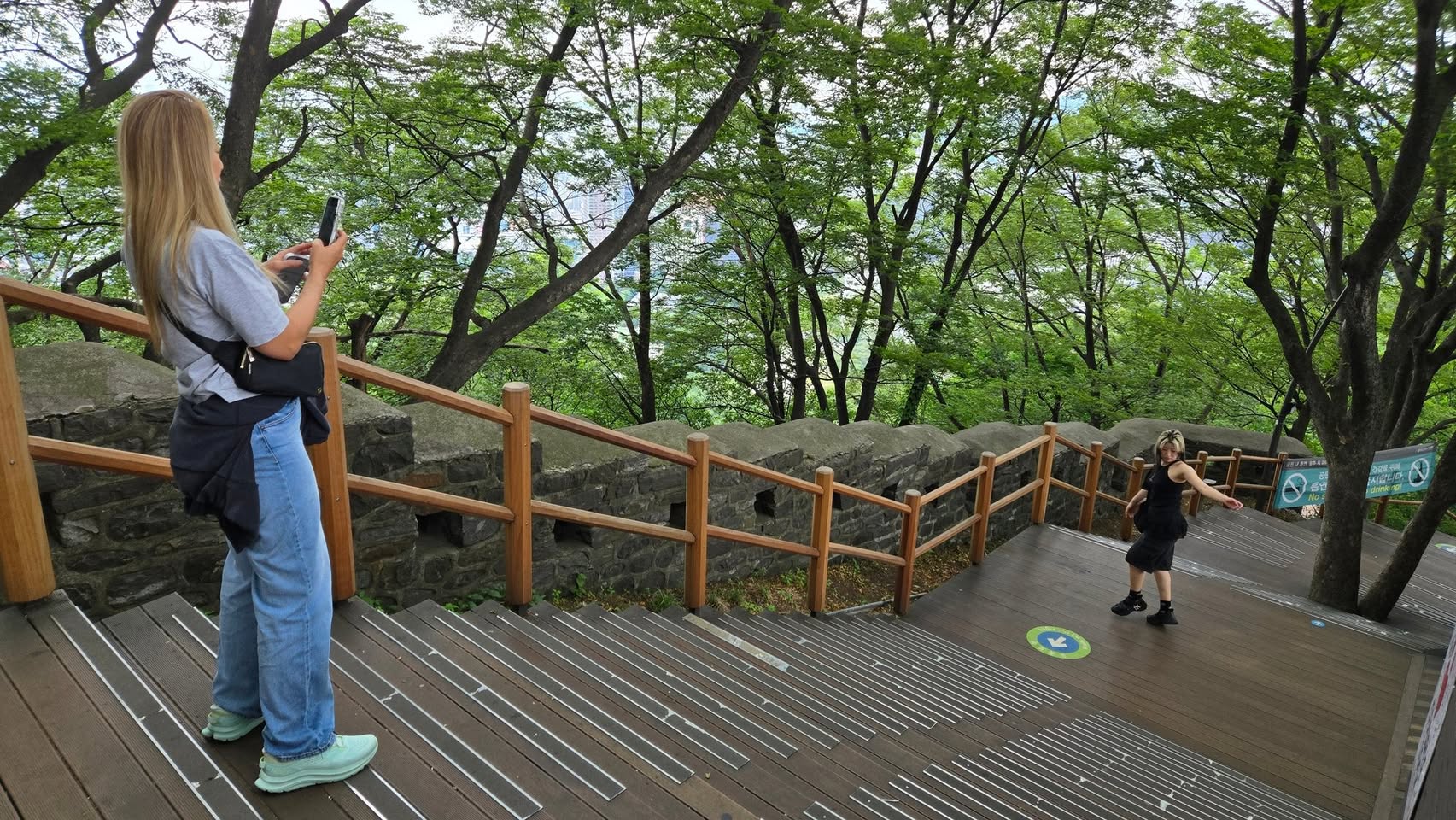 Taking in the view together. Her homeland through her eyes.